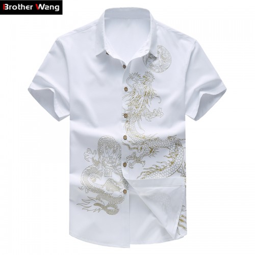 Summer New Men s Shirt 2017 Male Fashion Leisure Pattern Printing Short Sleeve Shirt Chinese Wind